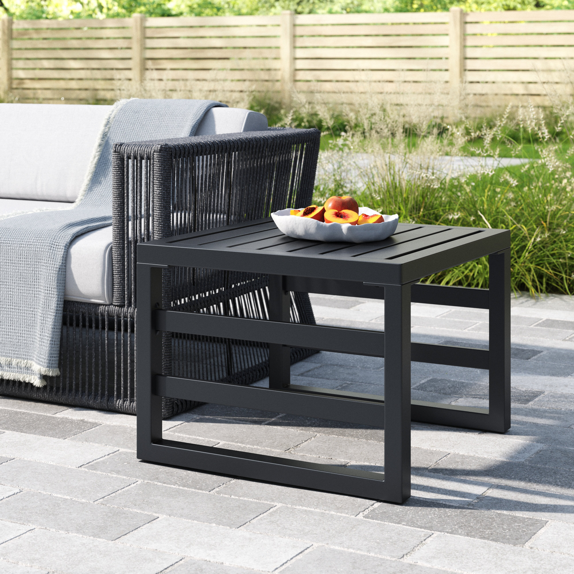 Sand Stable Cochere Powder Coated Aluminum Side Table Reviews Wayfair